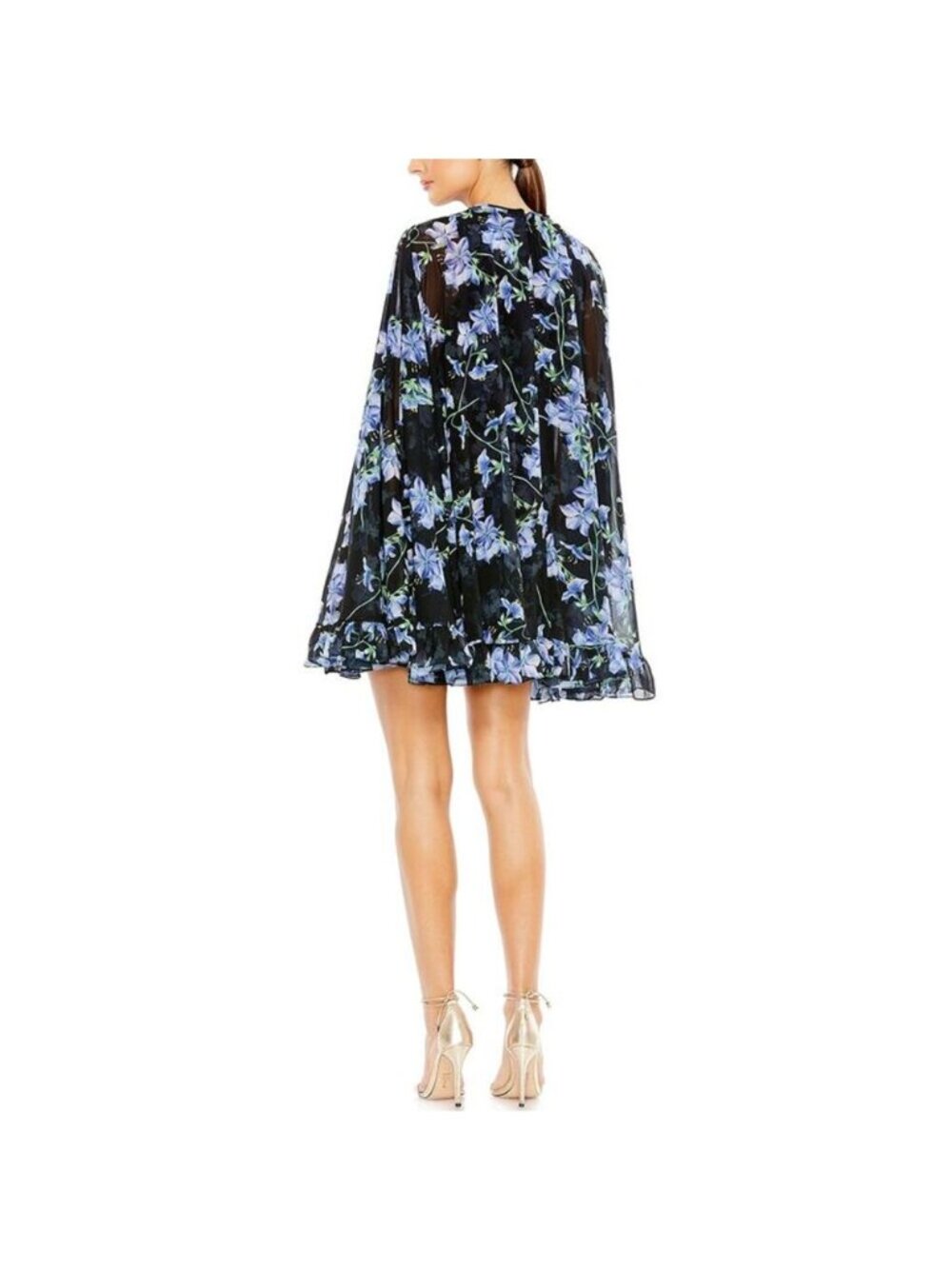 NWT Ieena for Mac Duggal 56028 High Neck Cape Mini Dress Size 2 - Picture 2 of 8